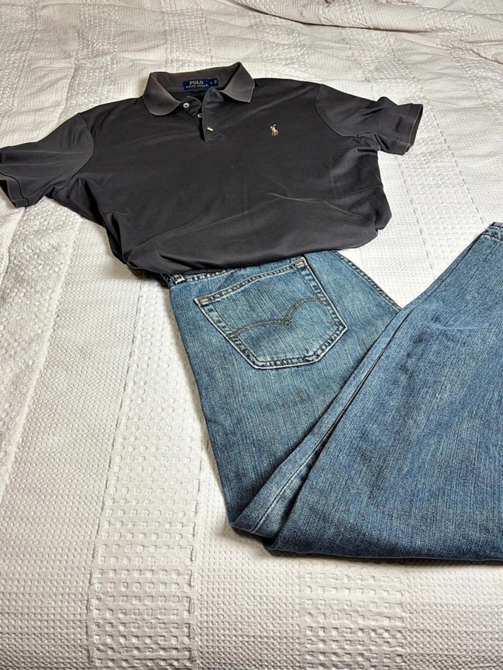 Polo Ralph Lauren Classic Fit Cotton Mesh Polo Shirt Men's Gray Large